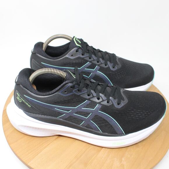 Asics Shoes Womens 10 Gel Kayano 30 Running Sneakers Black Teal Gym Athleisure - Picture 1 of 10